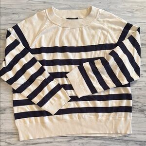 Striped Cream and Navy Sweater